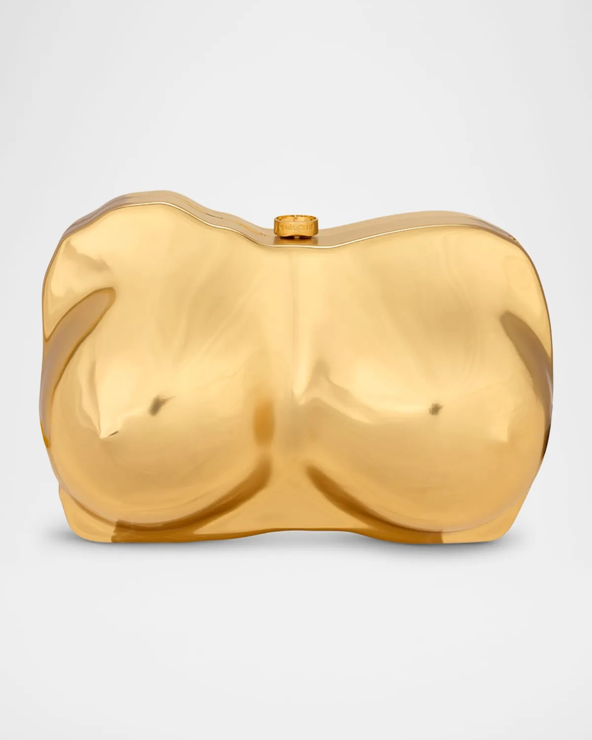 Reina Structured Brass Clutch Bag