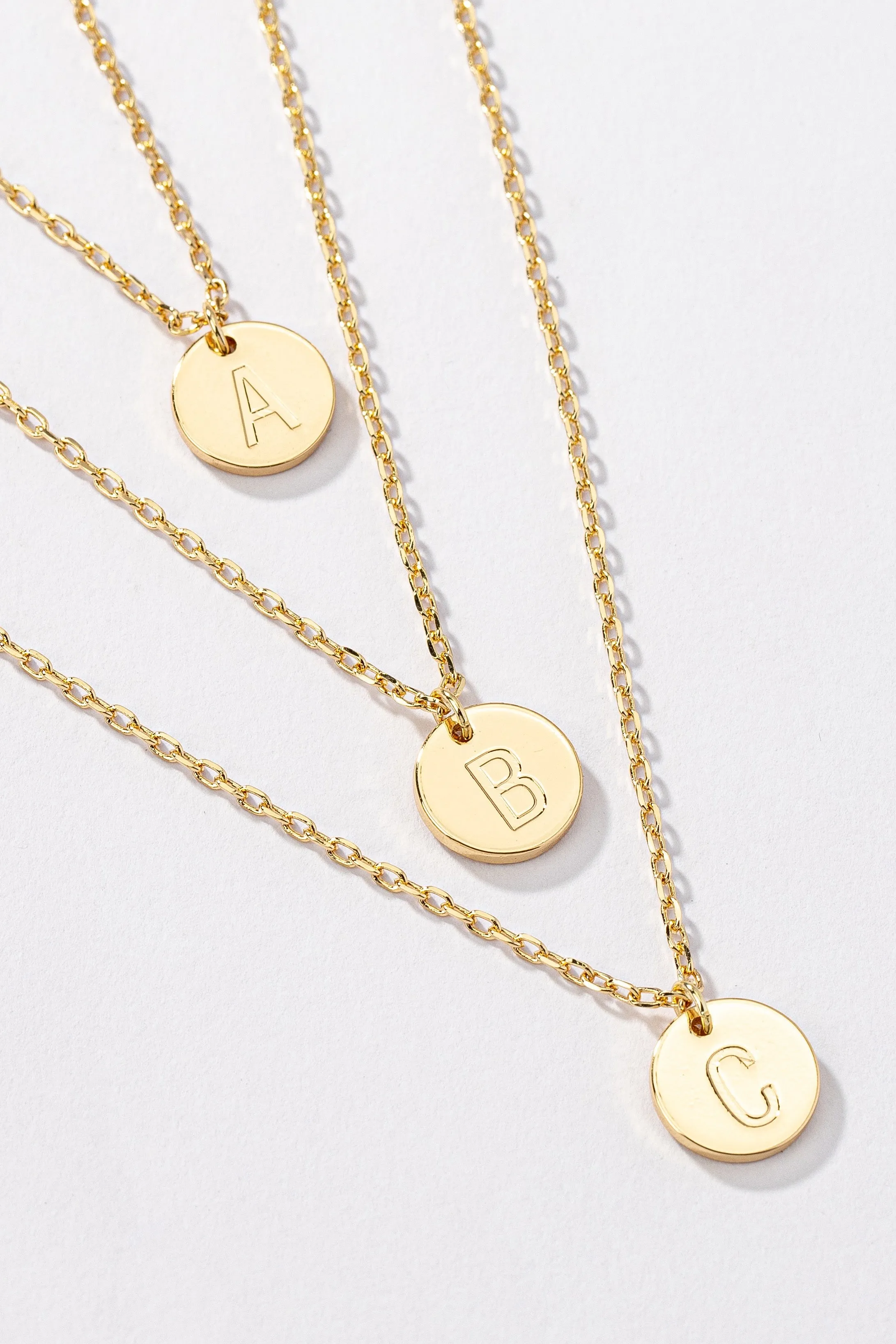 RESTOCK Gold Circle Initial Necklaces