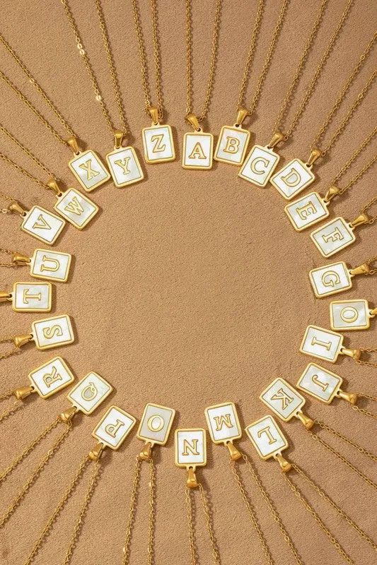 RESTOCK Gold/White Initial Necklaces