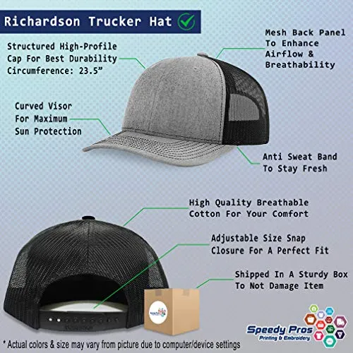 Richardson Trucker Hat Shamrock Irish Embroidery Polyester Baseball Cap Snapback Heather Grey Black Design Only