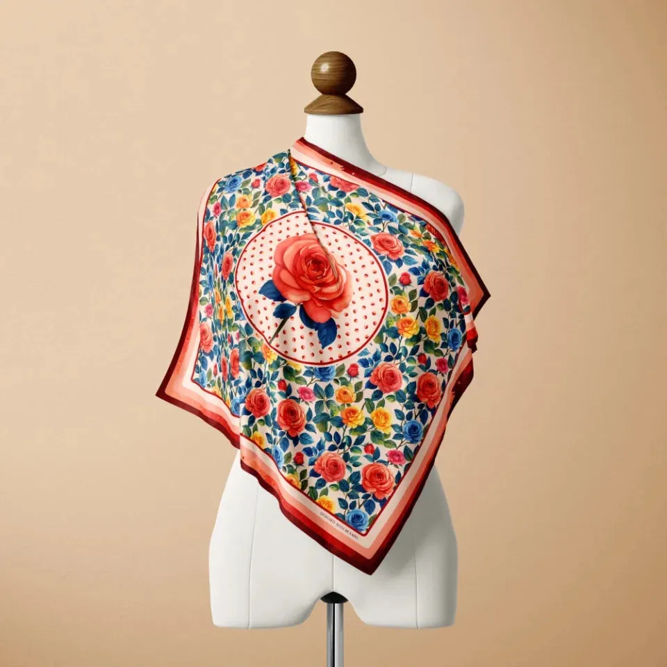 Rose Silk Scarf 90