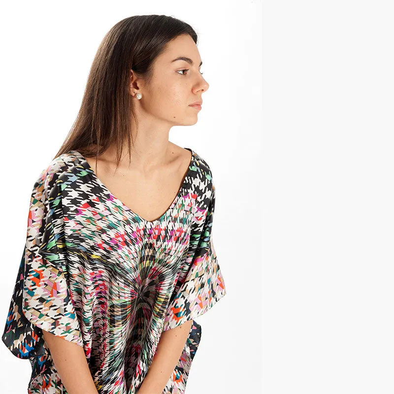 ROSSELLARAMA SILK TWILL LUXURY PONCHO