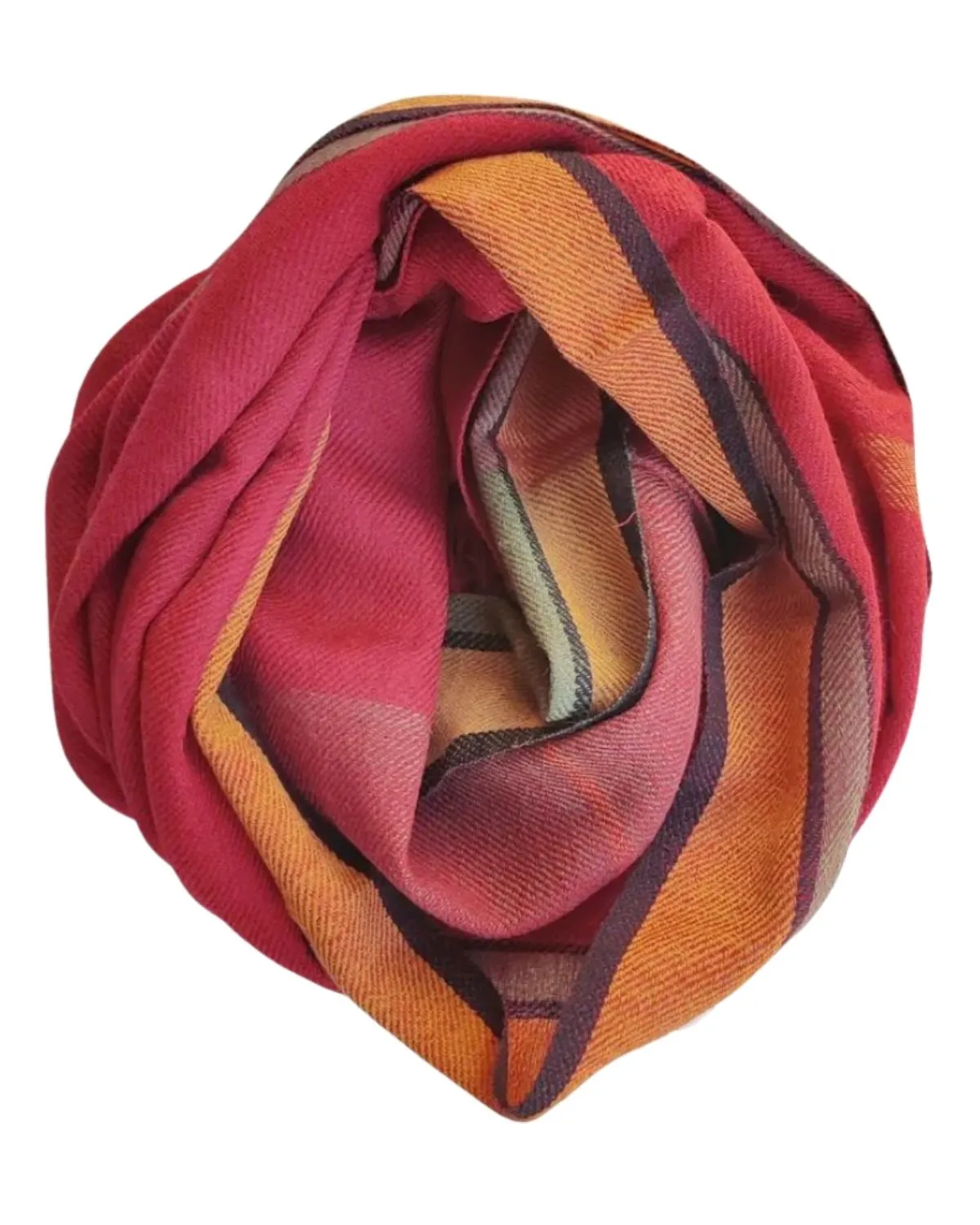 Rust Orange and Red Stripe Scarf