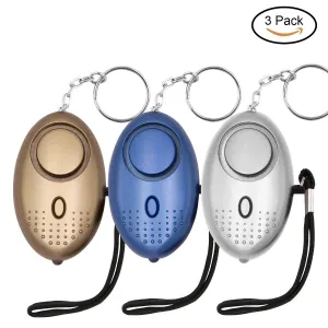 Safe Sound Personal Alarm, KOSIN 3 Pack 145DB Personal Security Alarm Keychain with LED Lights, Emergency Safety Alarm for Women, Men, Children, Elderly
