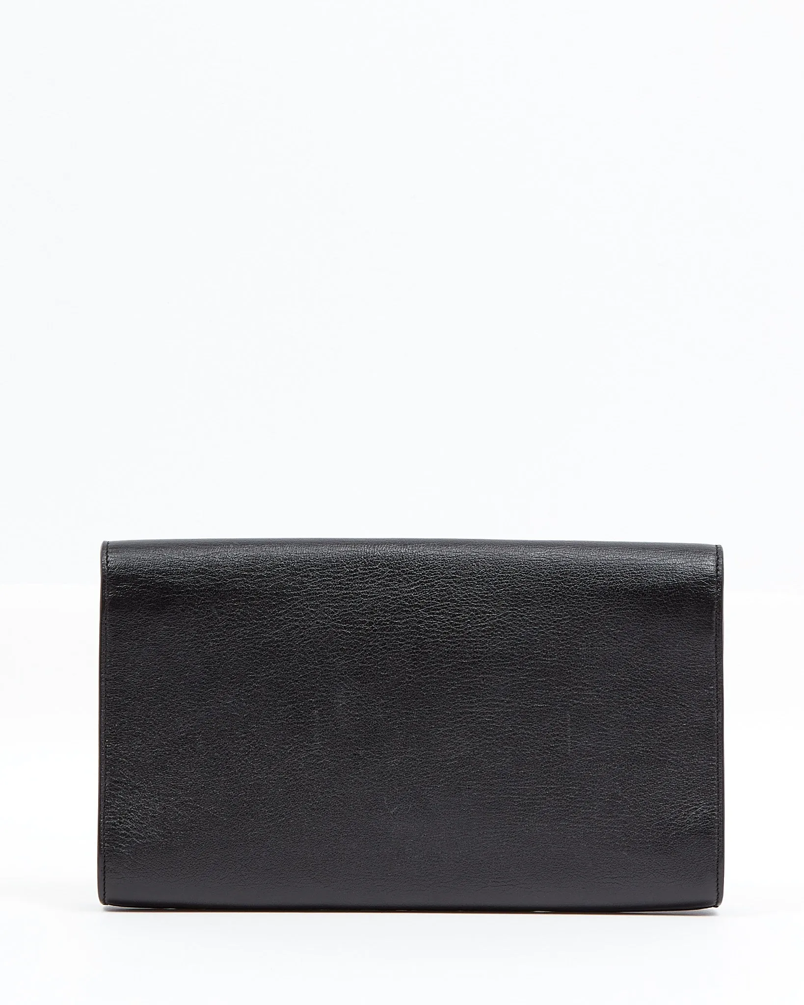 Saint Laurent Black Leather YSL Belle de Jour Clutch