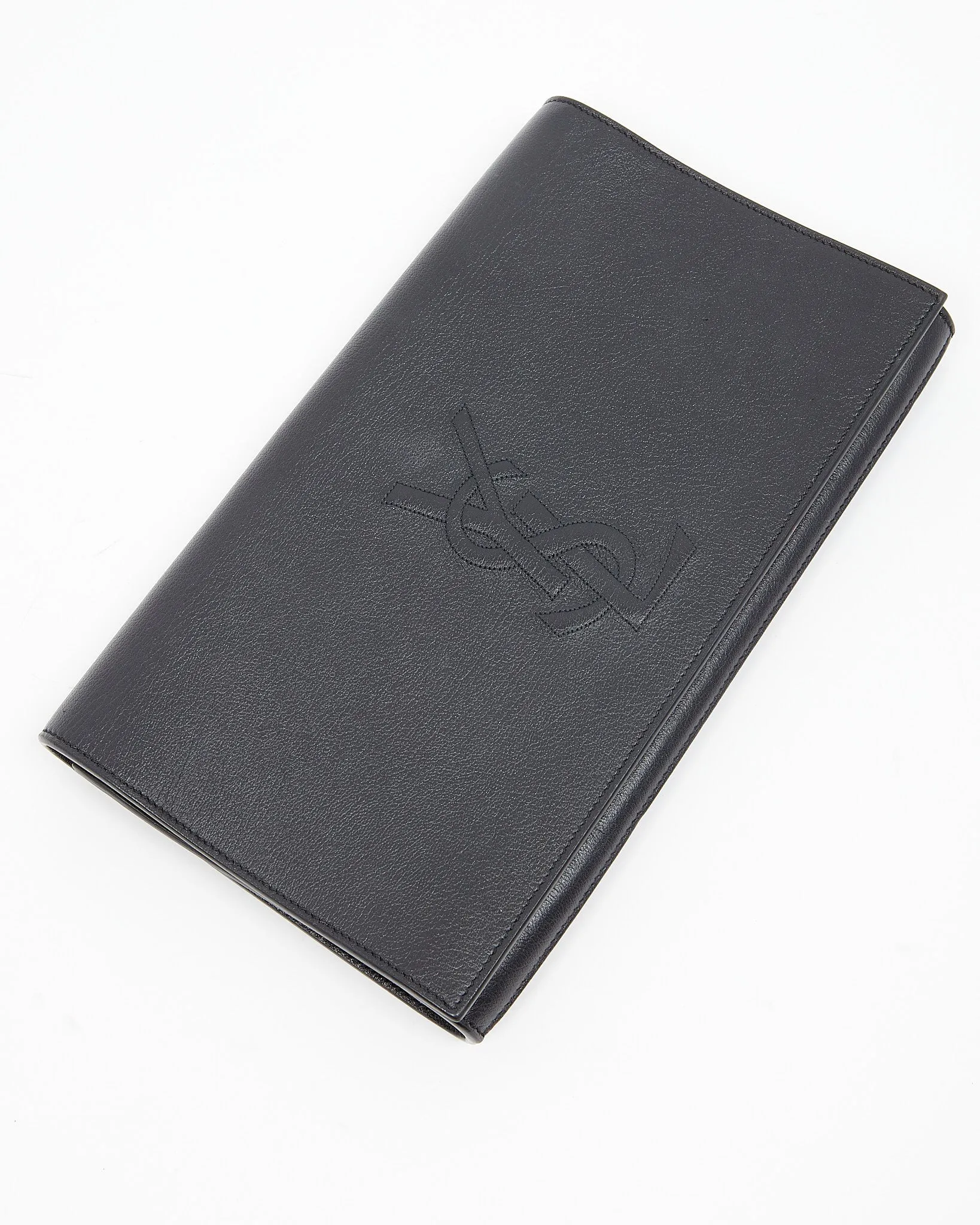 Saint Laurent Black Leather YSL Belle de Jour Clutch