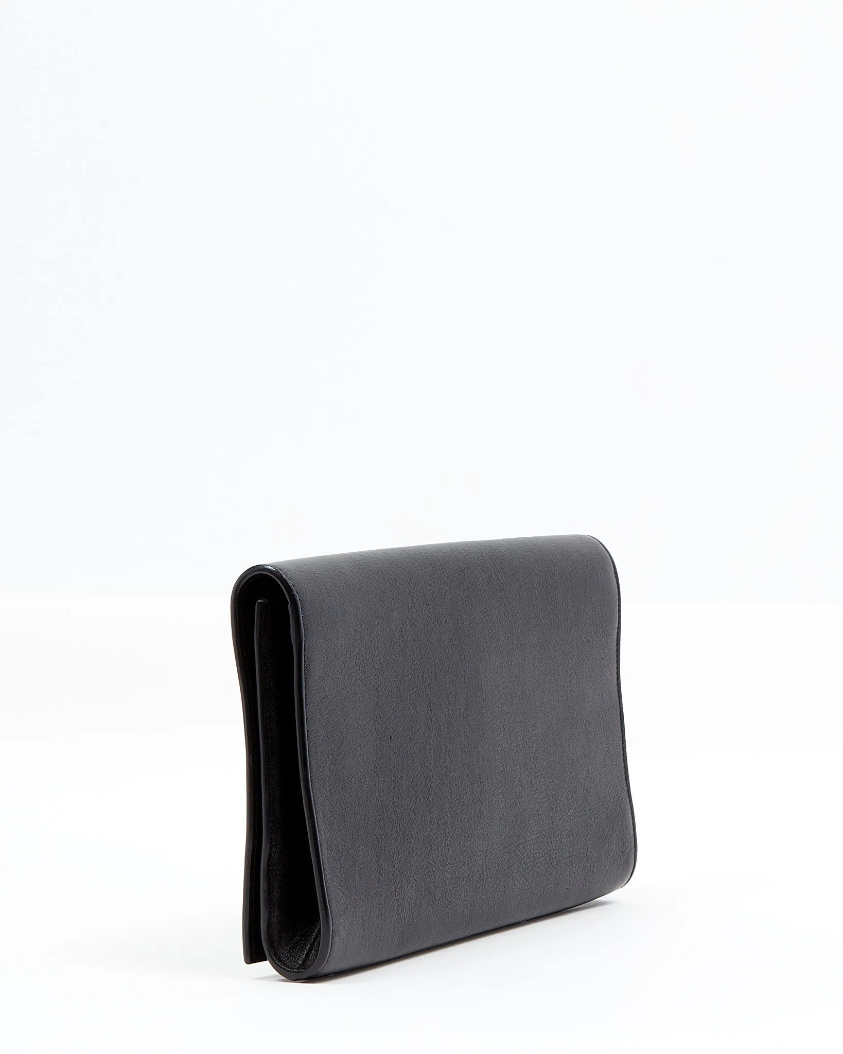 Saint Laurent Black Leather YSL Belle de Jour Clutch