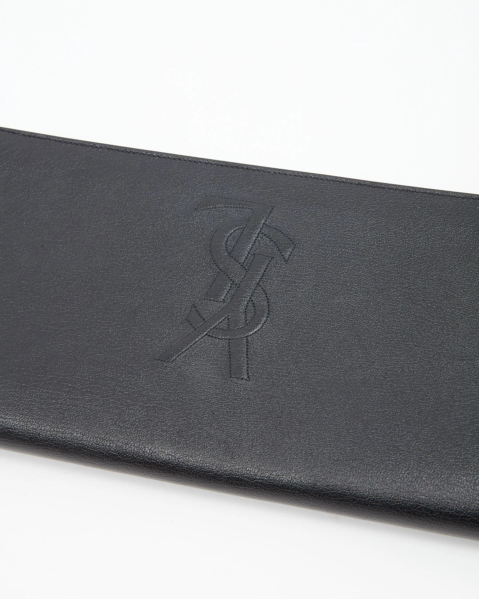 Saint Laurent Black Leather YSL Belle de Jour Clutch