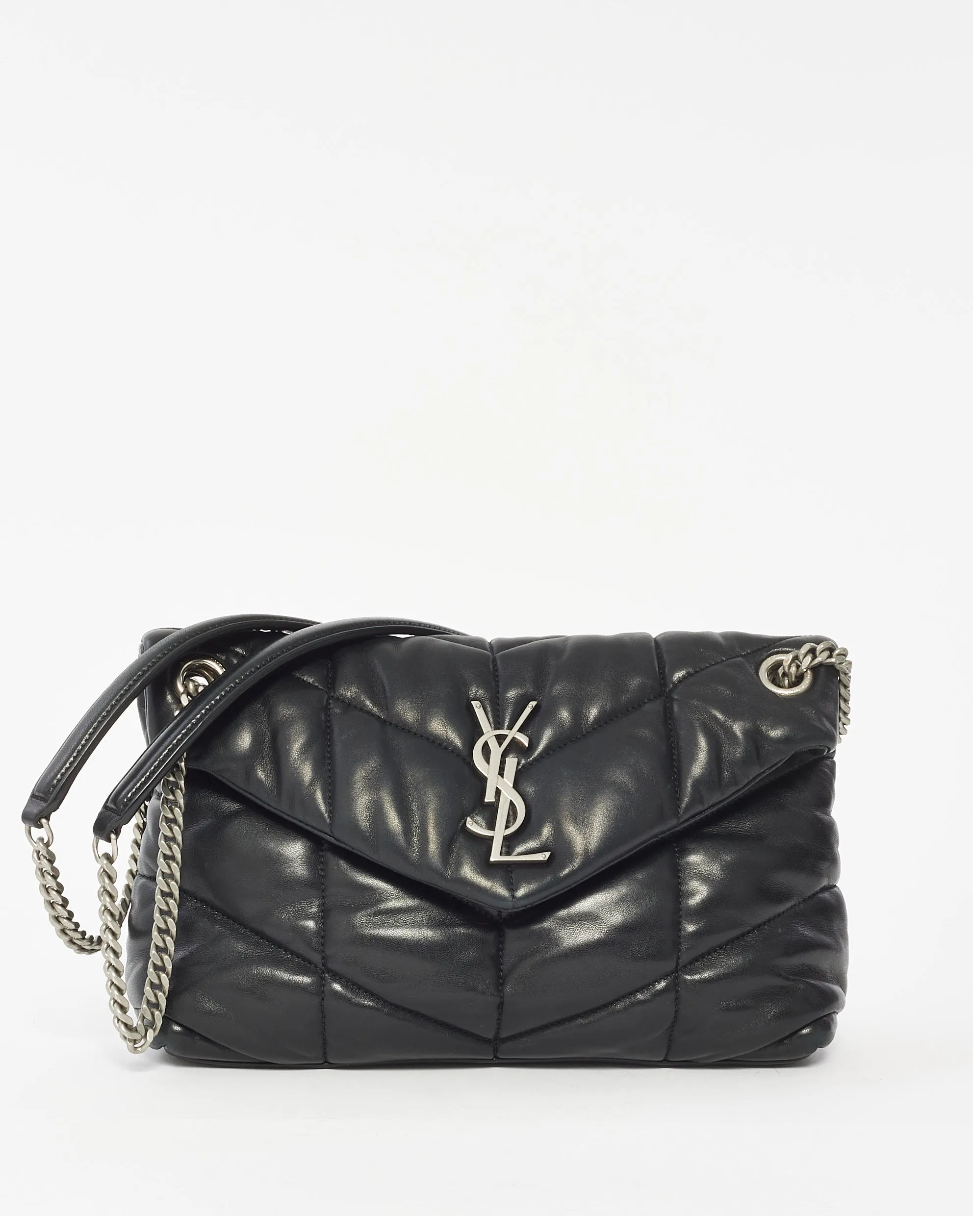 Saint Laurent Black Loulou Puffer Small Shoulder Bag
