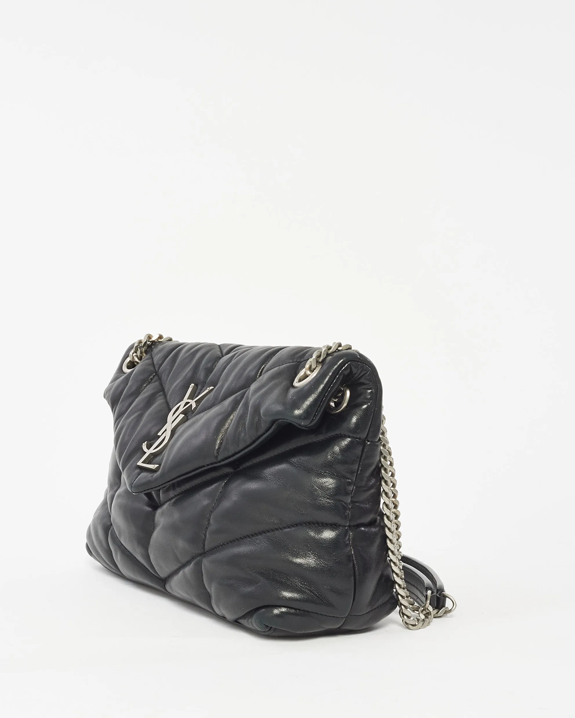Saint Laurent Black Loulou Puffer Small Shoulder Bag