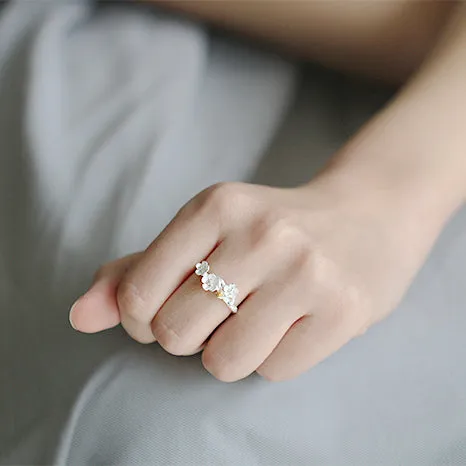 Sakura Flower Ring -- 925 Sterling Silver Ring
