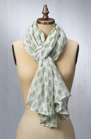 Scarf / Wrap / Sarong - Talelayo print in Barbet Green