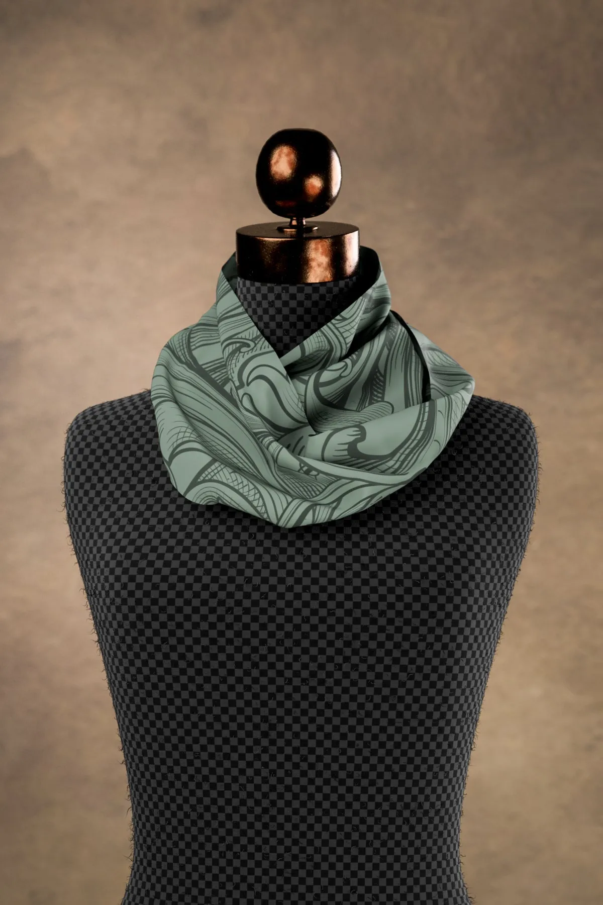 Scrollwork Sage Square Scarf
