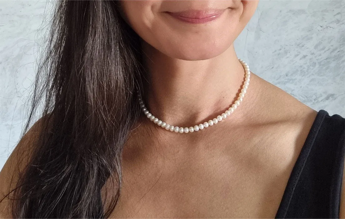 secret door | vintage key short pearl aquamarine necklace