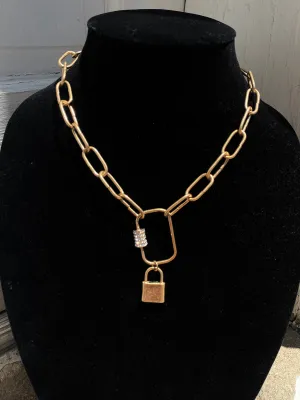 Secret Lock Necklace: Gold