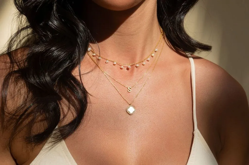 Selene pearl necklaces (silver)
