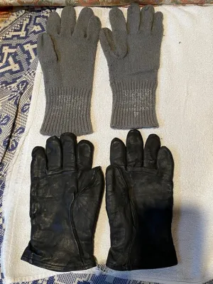 Set Original US Army Leather Gloves Gloves Glove Shell Leather M-1949 WWII