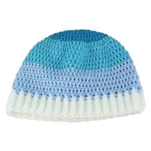 Shades of Blue Crochet Beanie Hat Medium/Large - JMCH48ML