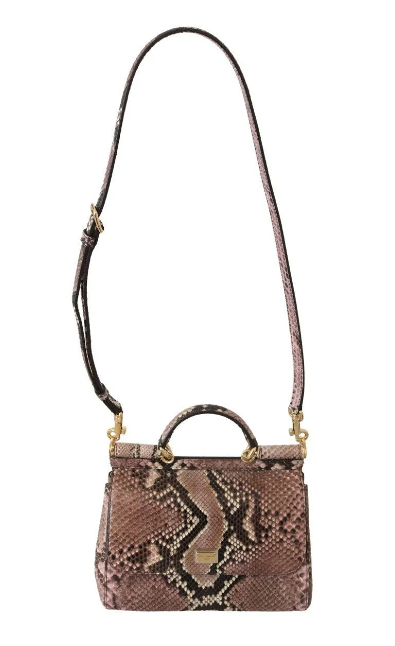 SICILY Pink Python Snakeskin Borse Handbag