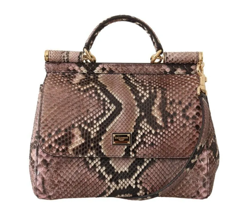 SICILY Pink Python Snakeskin Borse Handbag