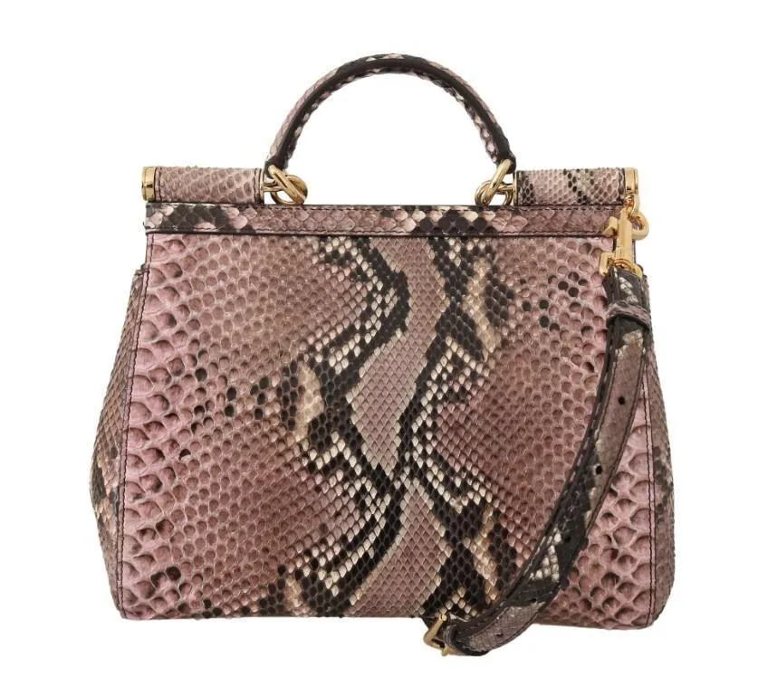 SICILY Pink Python Snakeskin Borse Handbag