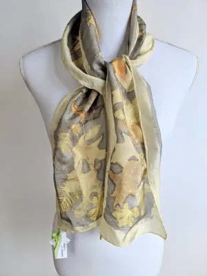 Silk Habotai Eco-Printed and Naturally Dyed Scarf