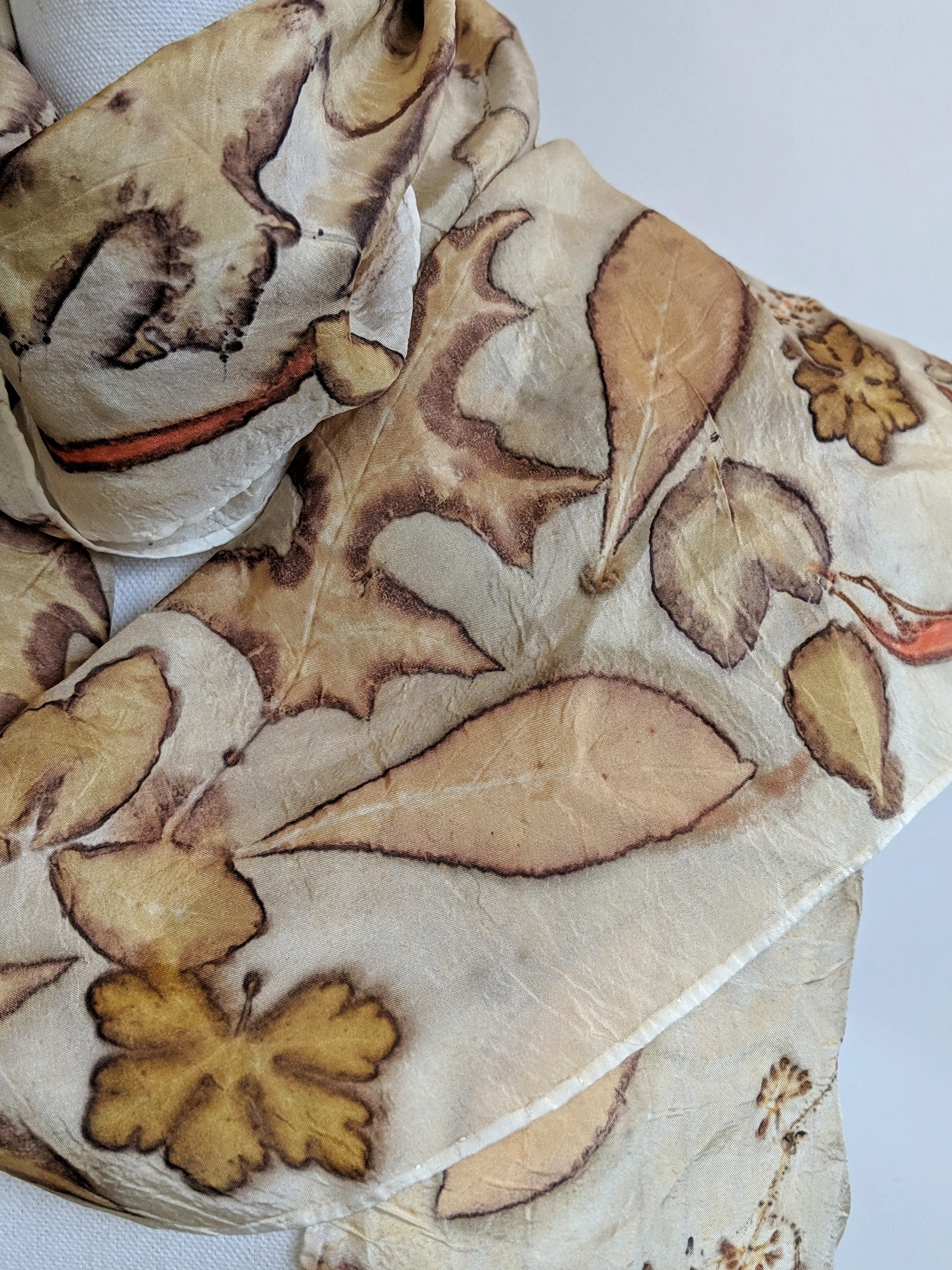 Silk Habotai Eco-Printed Scarf