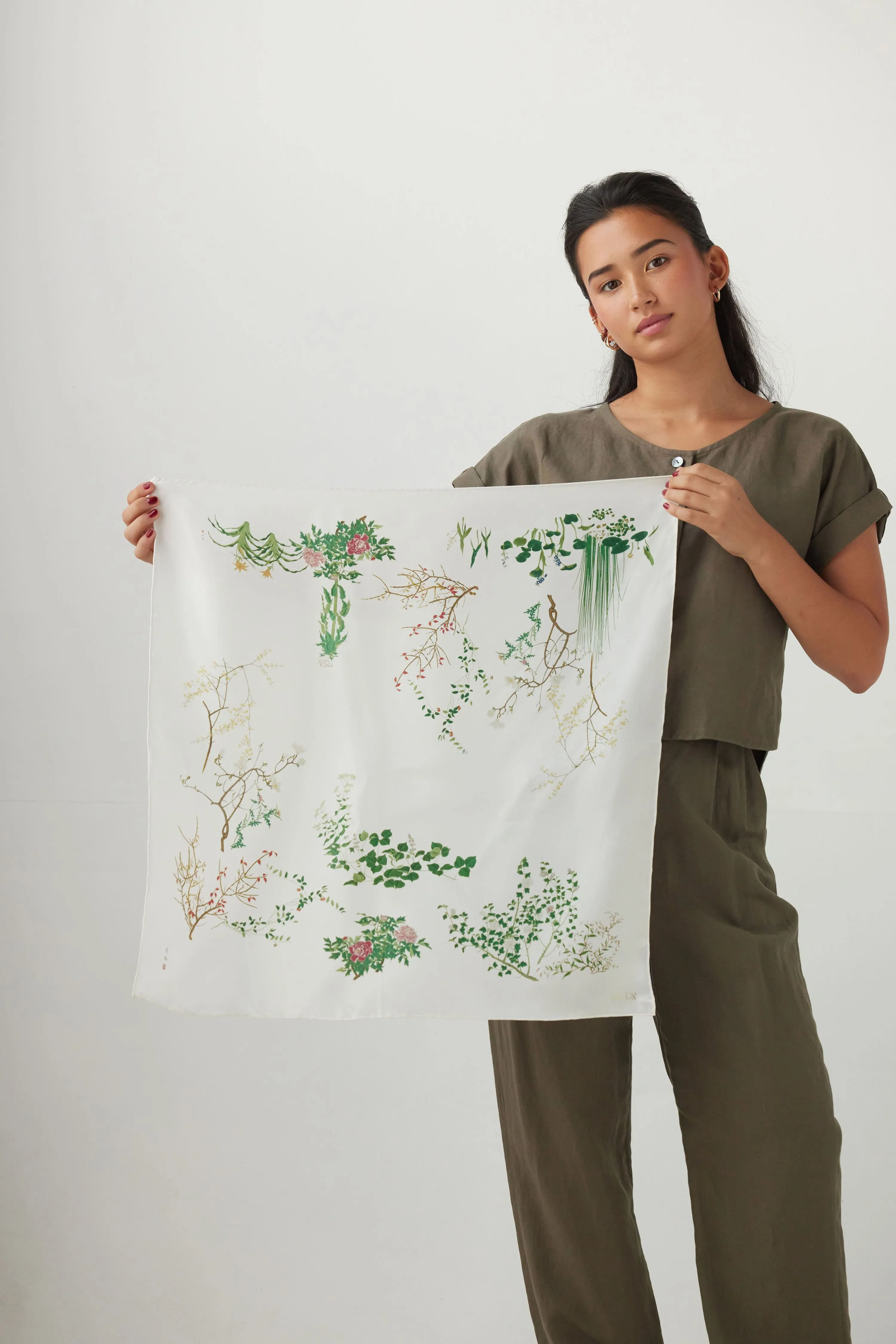 Silk Scarf: Flowers and Plants
