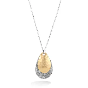 SILVER AND GOLD NECKLACES #SC29810 2 TONE (KE2)