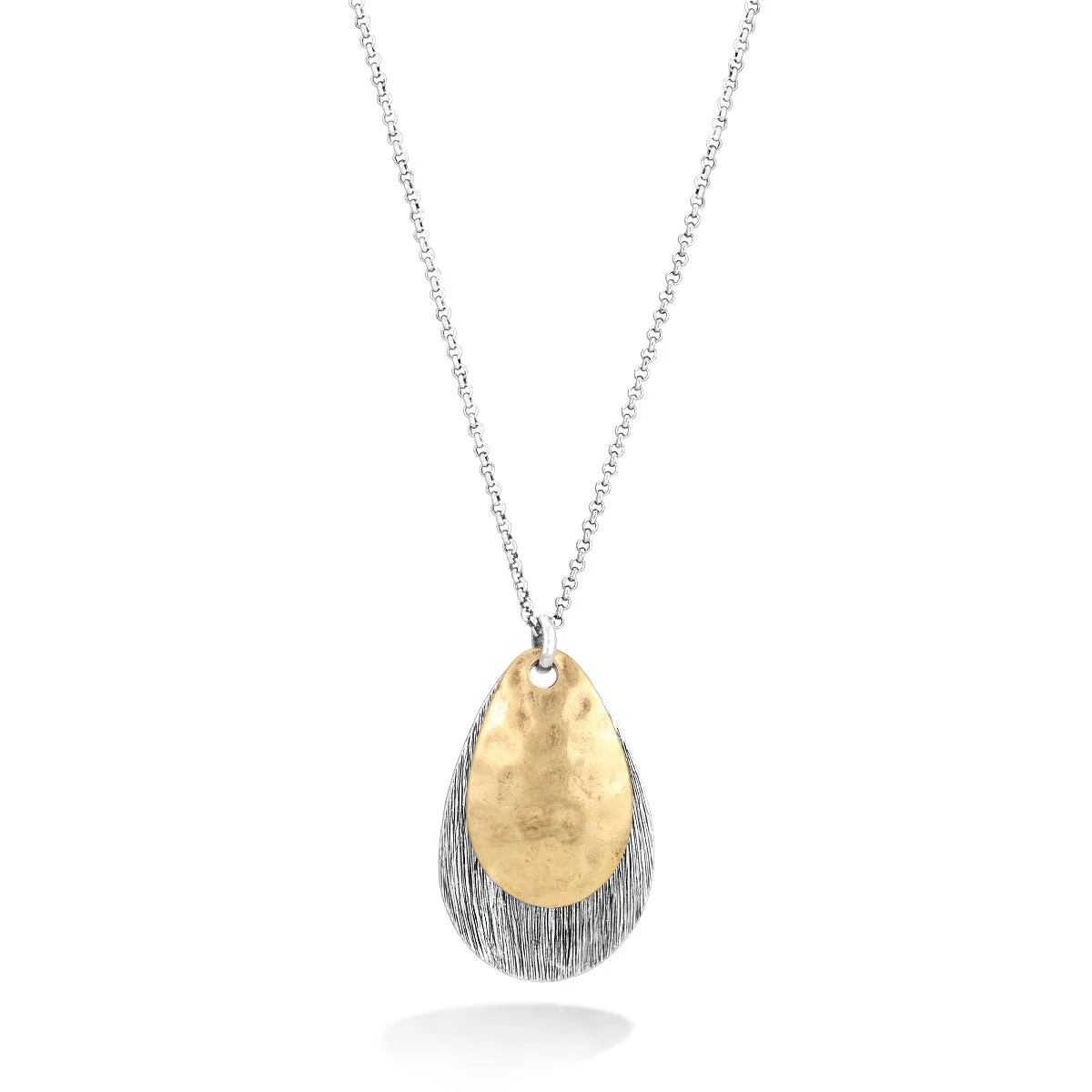 SILVER AND GOLD NECKLACES #SC29810 2 TONE (KE2)
