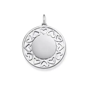 Silver Engravable Disc Hearts