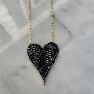 Silver gold plated black “Amore” heart necklace