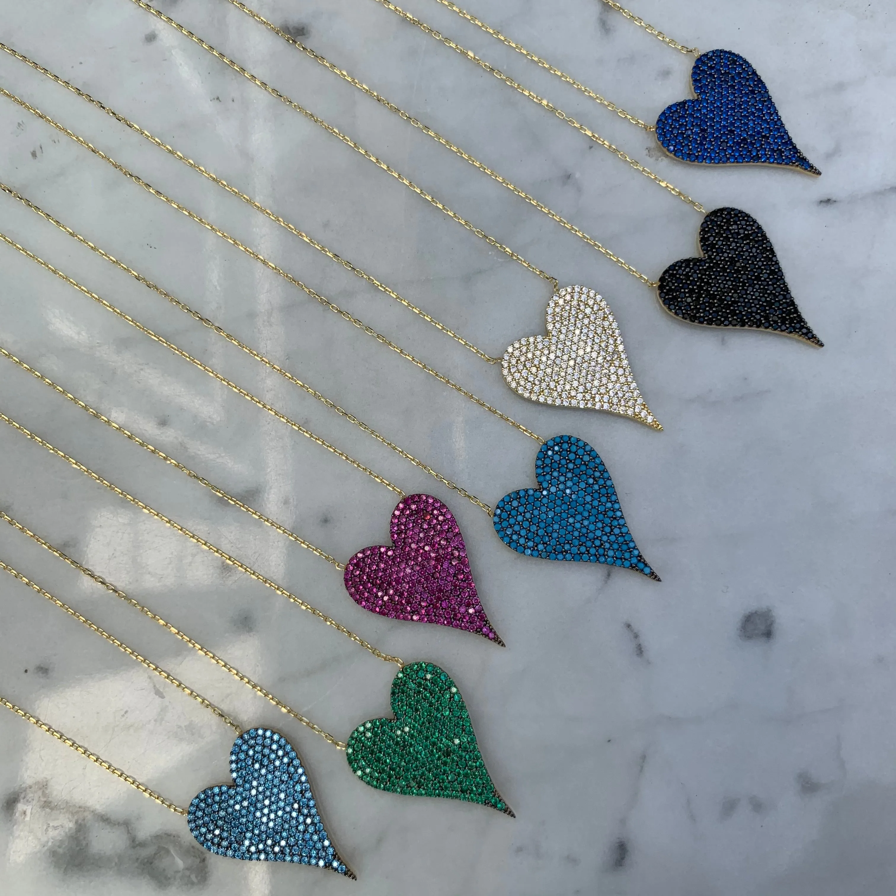 Silver gold plated black “Amore” heart necklace