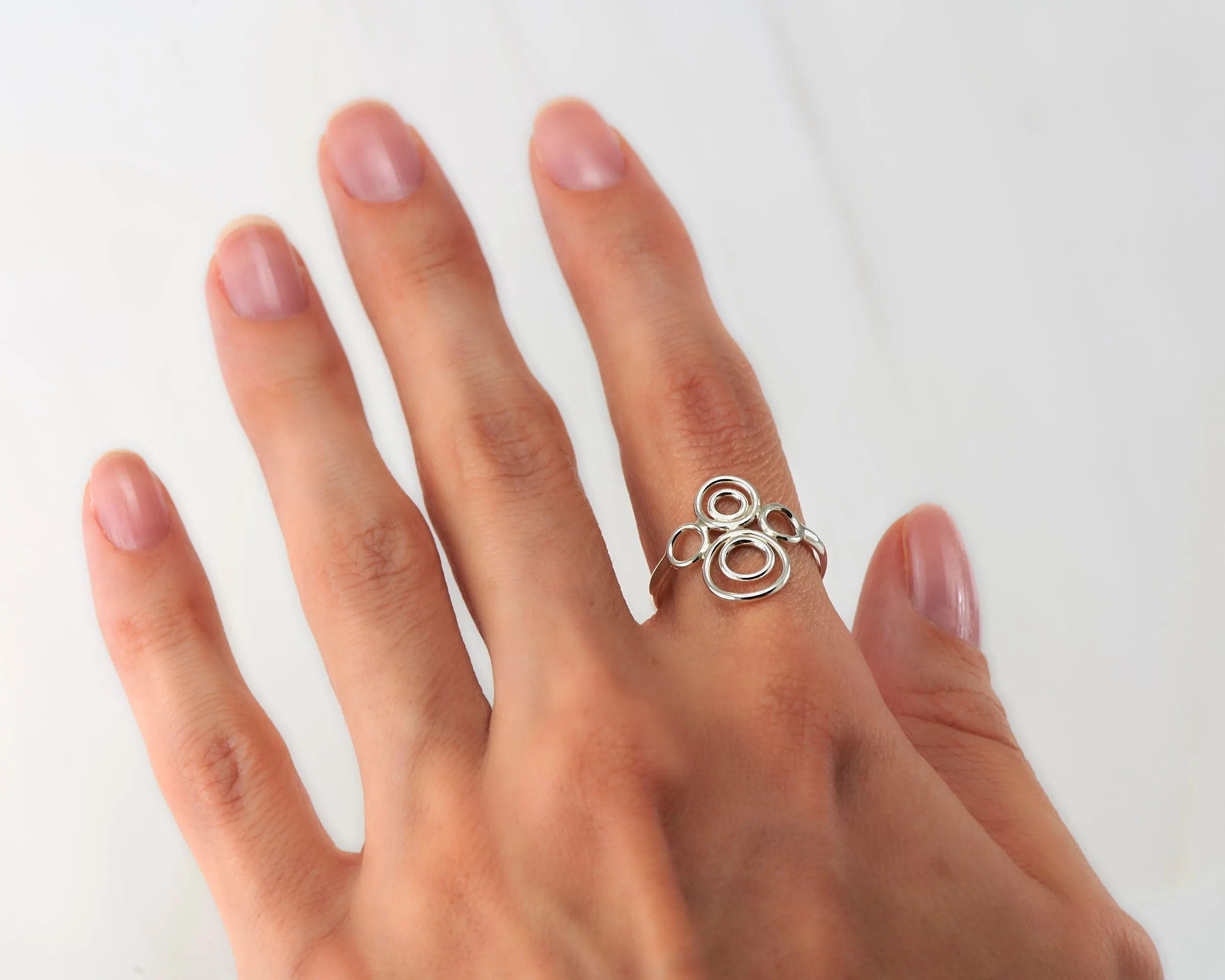 Silver Many Circles Ring