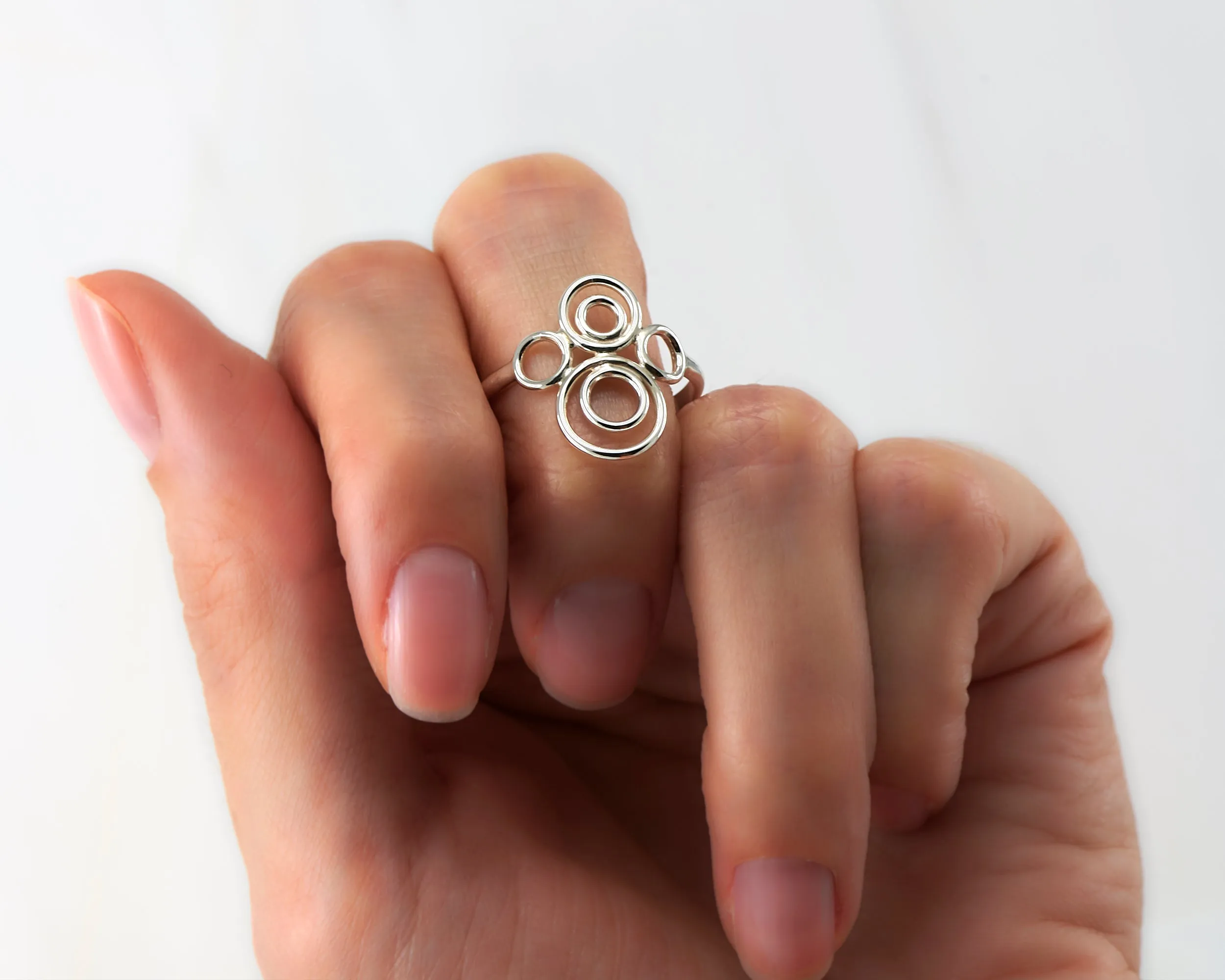 Silver Many Circles Ring