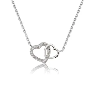 Silver Mom and Me 2-Piece Necklace Set - Hearts Entwined 14-16 inch