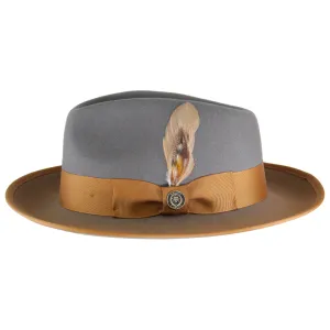 Silver two-tone wool felt fedora