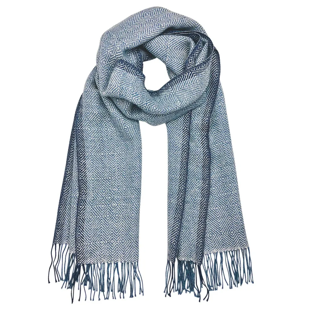 Sky Blue Diamond Baby Alpaca Scarf