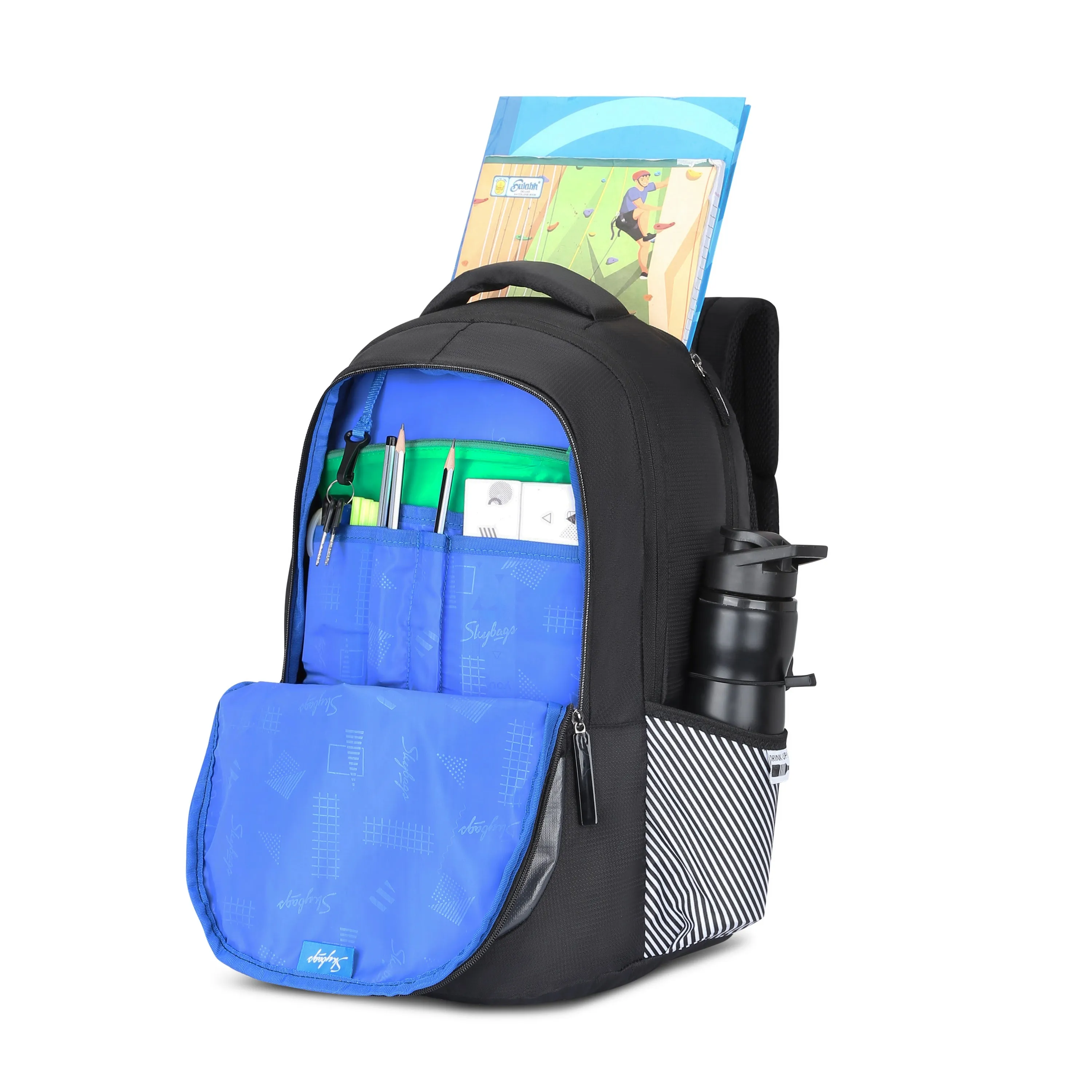 Skybags KLAN 03  SCHOOL BACKPACK BLACK