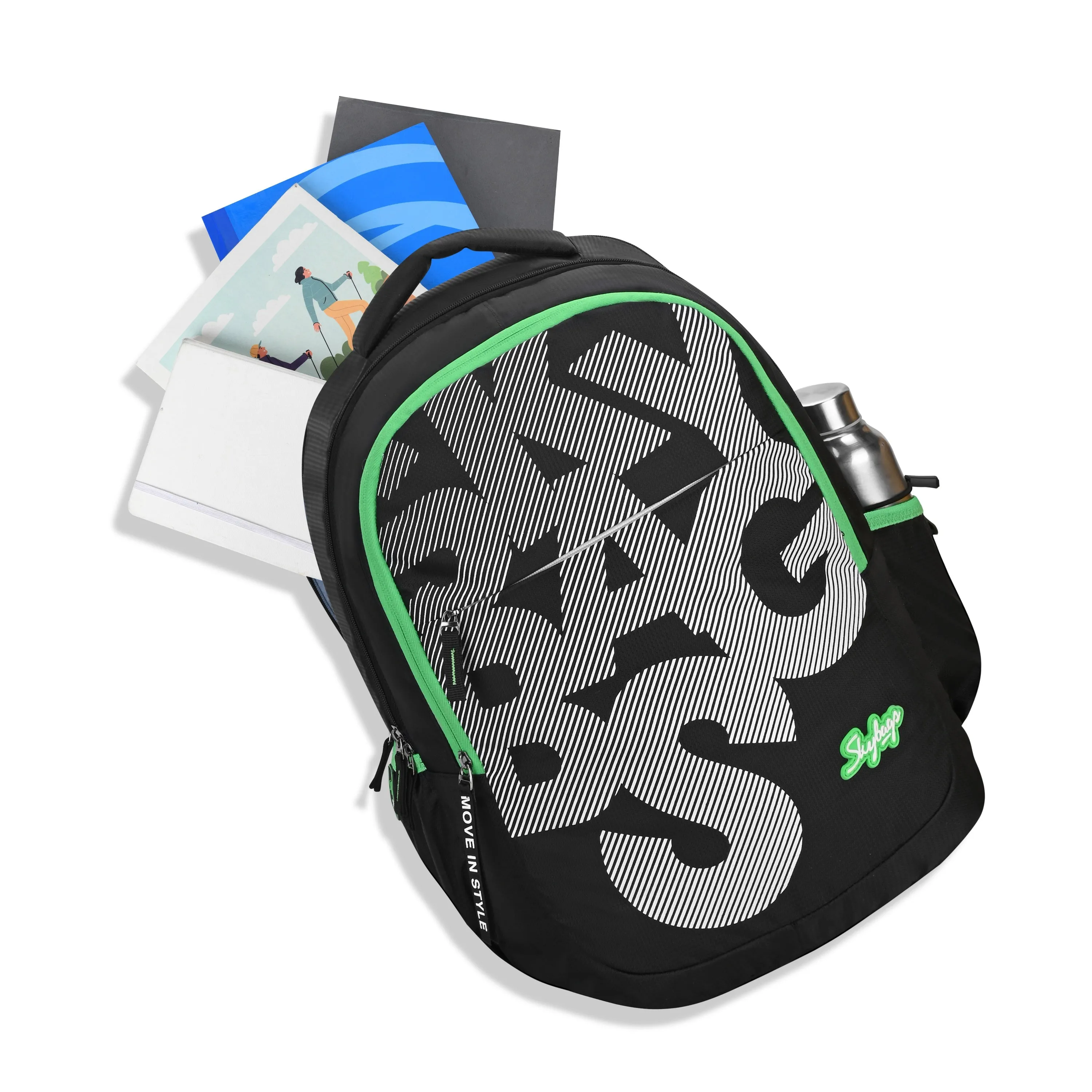 Skybags KLAN PLUS 01  SCHOOL BACKPACK BLACK