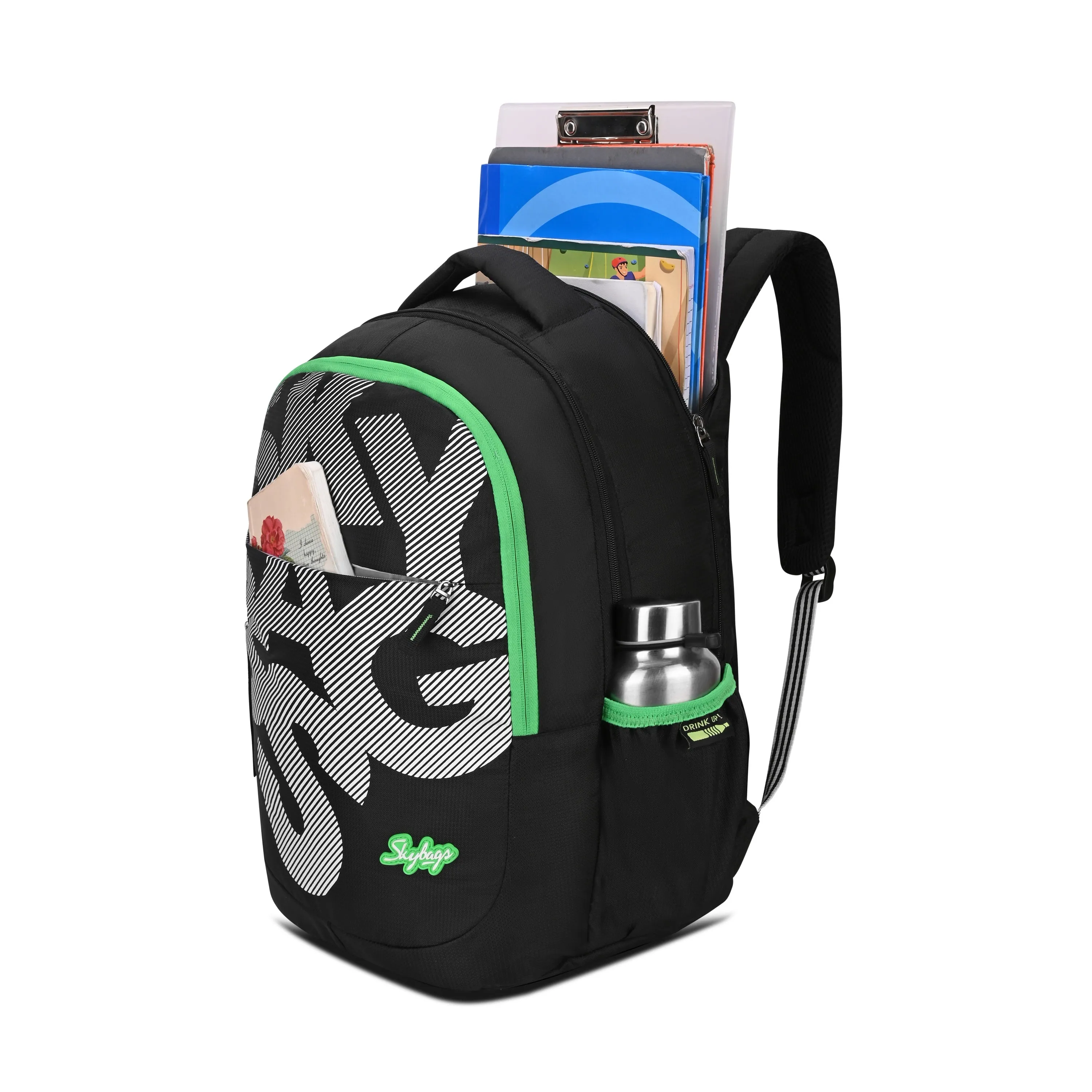 Skybags KLAN PLUS 01  SCHOOL BACKPACK BLACK