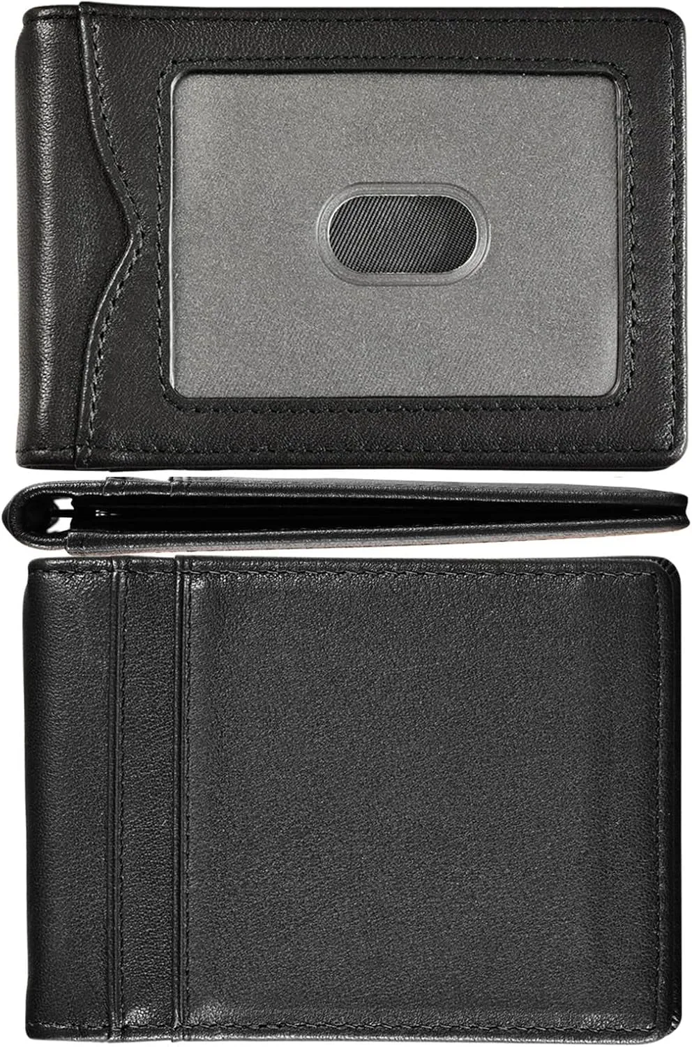 Slim Bifold Wallet for Men with Money Clip, RFID Blocking  Genuine Leather Front Pocket Wallet
