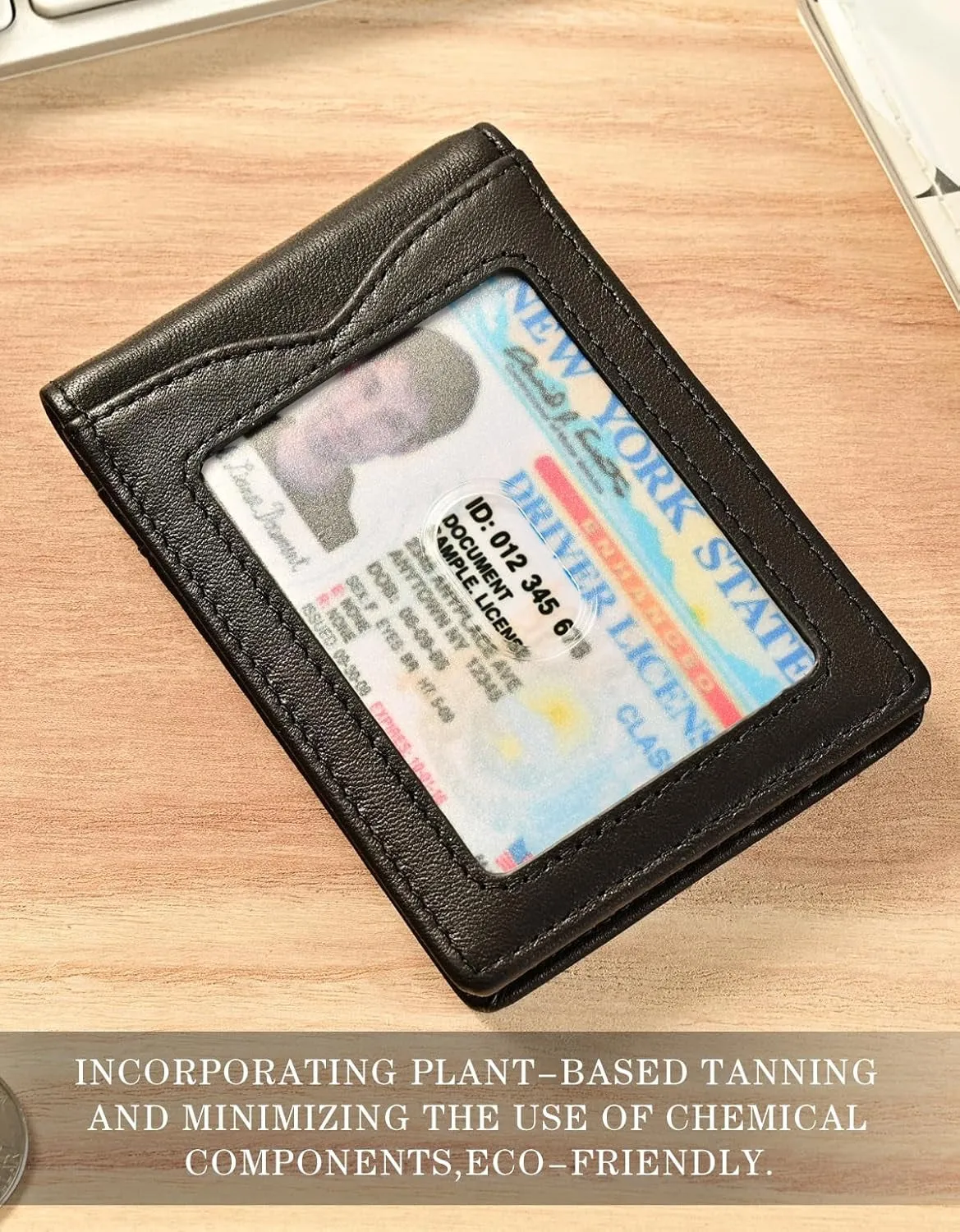 Slim Bifold Wallet for Men with Money Clip, RFID Blocking  Genuine Leather Front Pocket Wallet