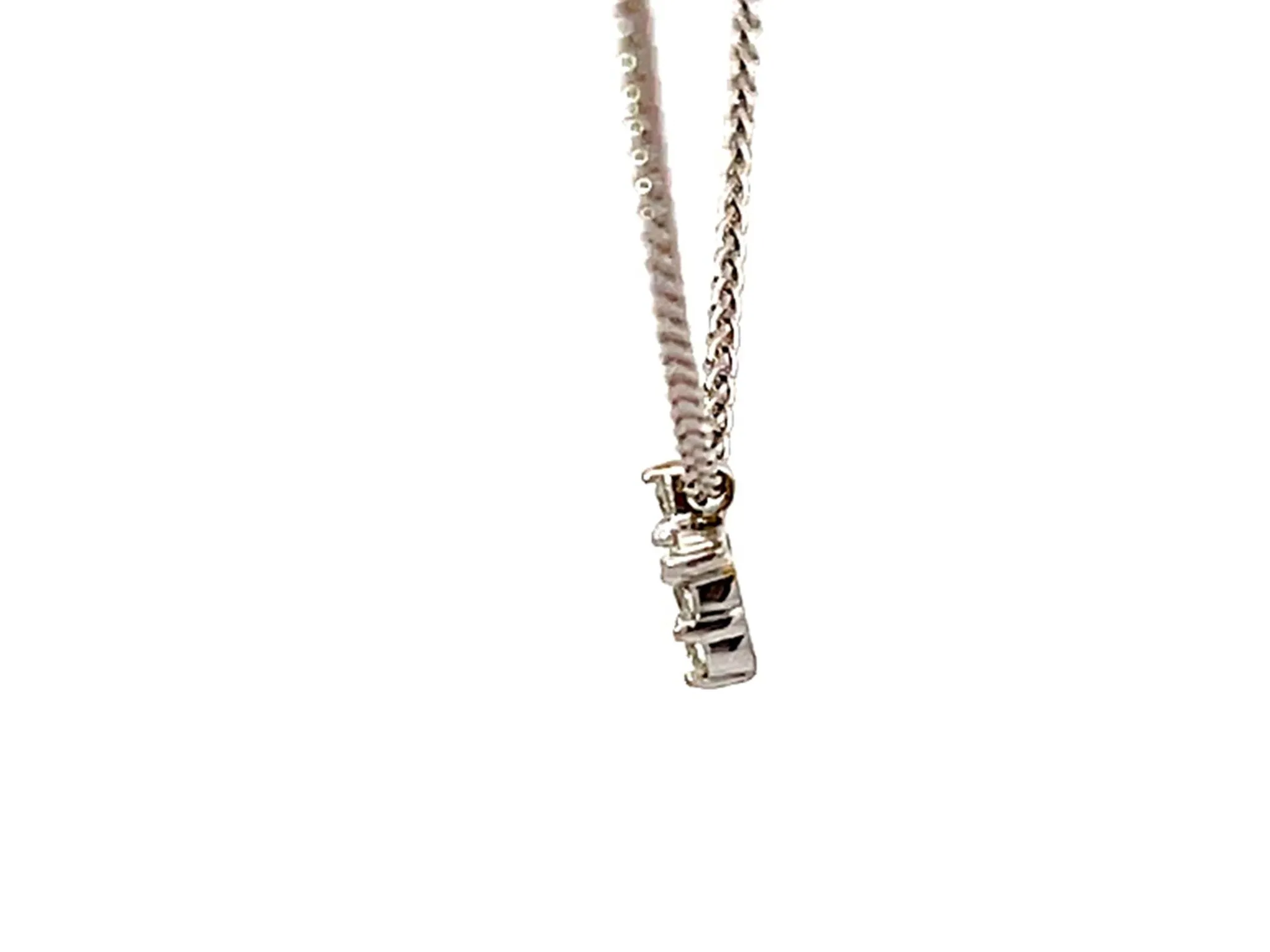 Small Diamond Cross Necklace Solid 14k White Gold