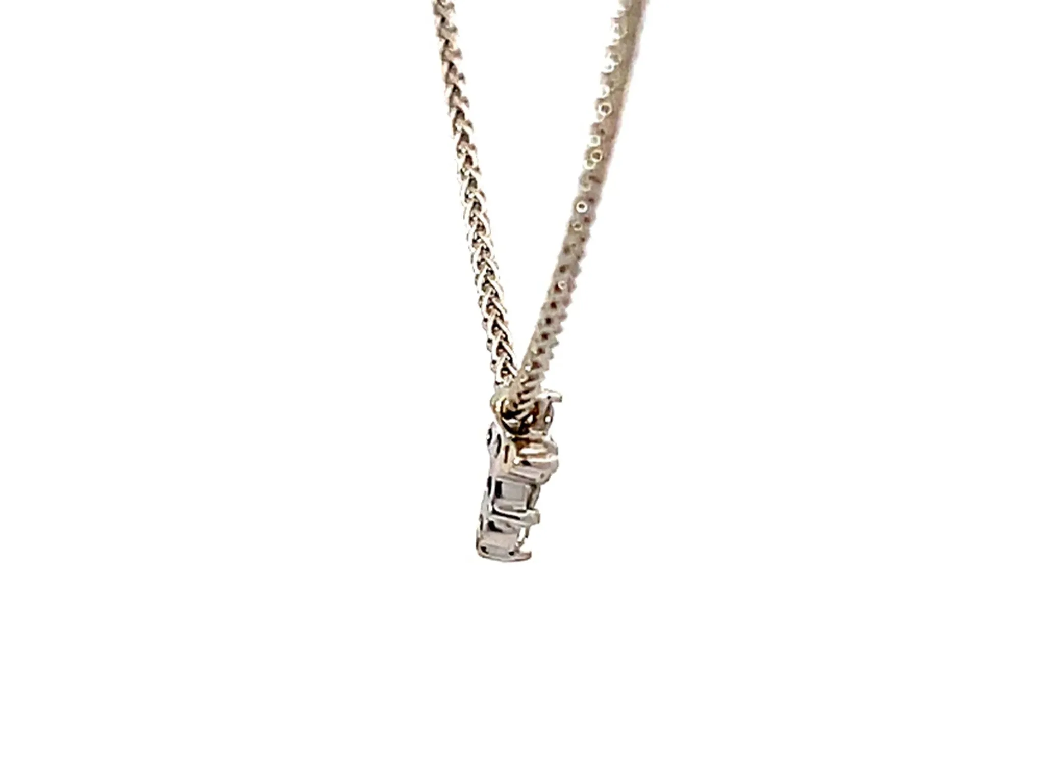 Small Diamond Cross Necklace Solid 14k White Gold