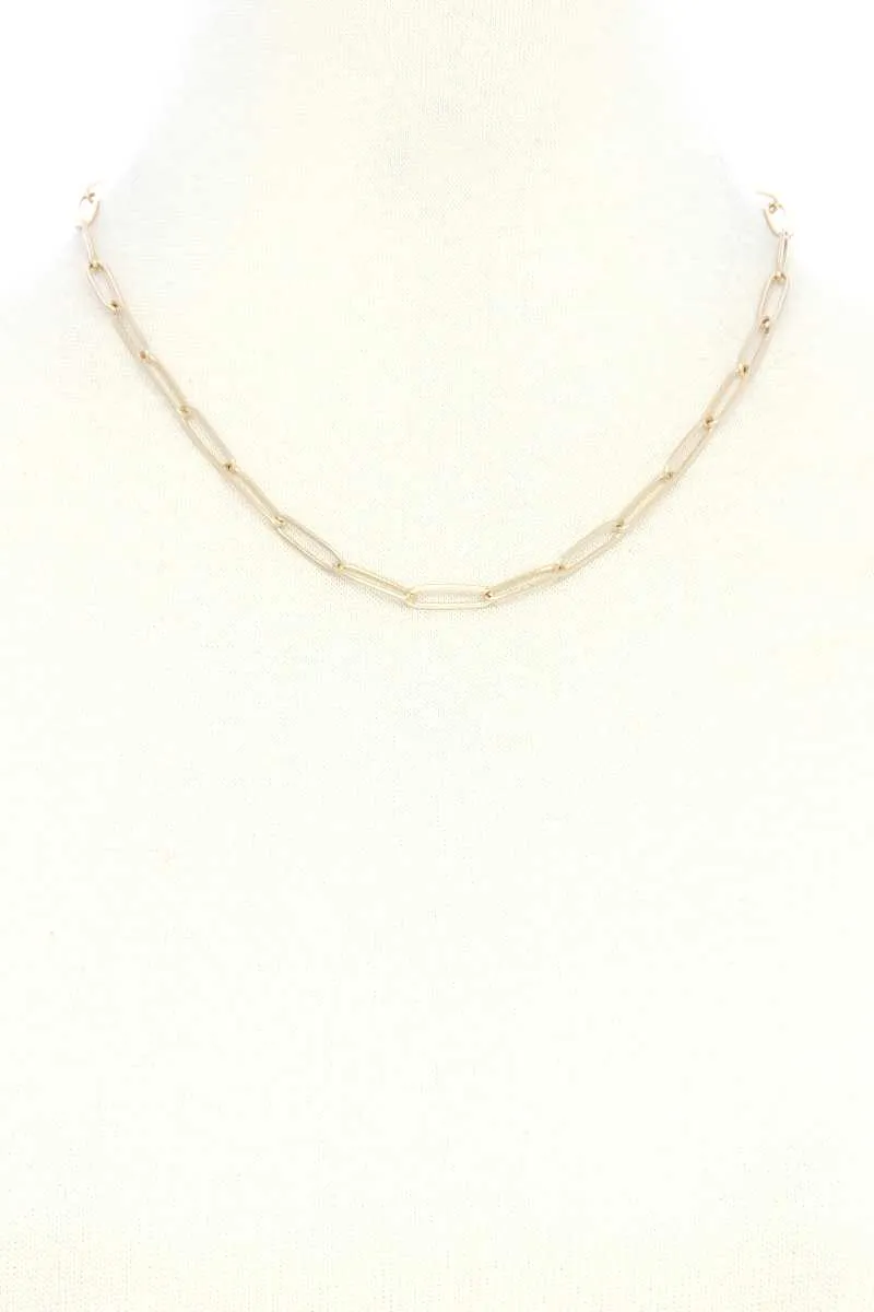 Sodajo Brass Oval Link Necklace