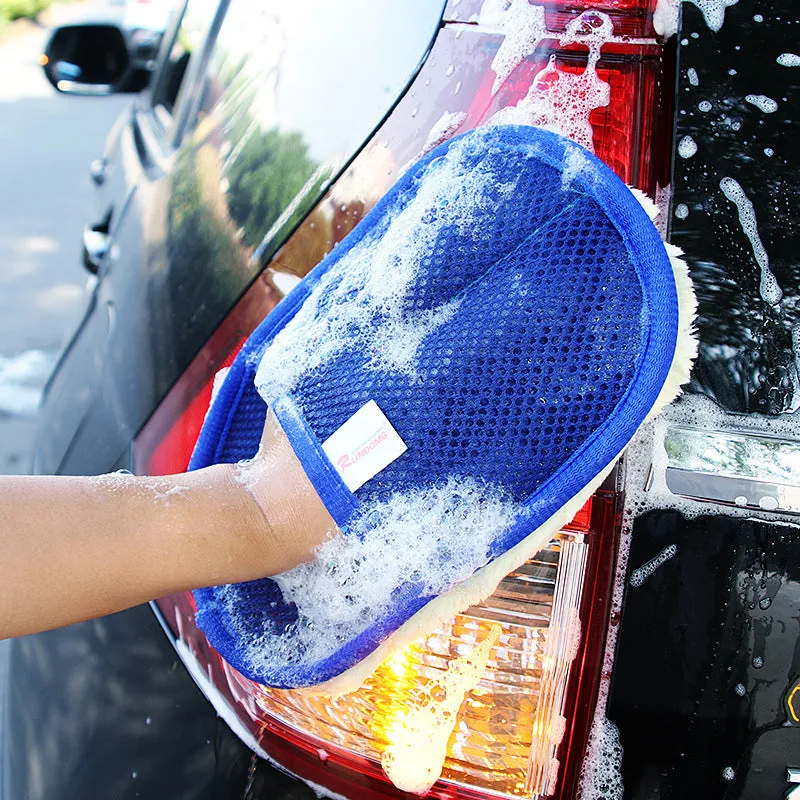 Soft Fleece Car Thickened Waxing Gloves Cleaning Tool