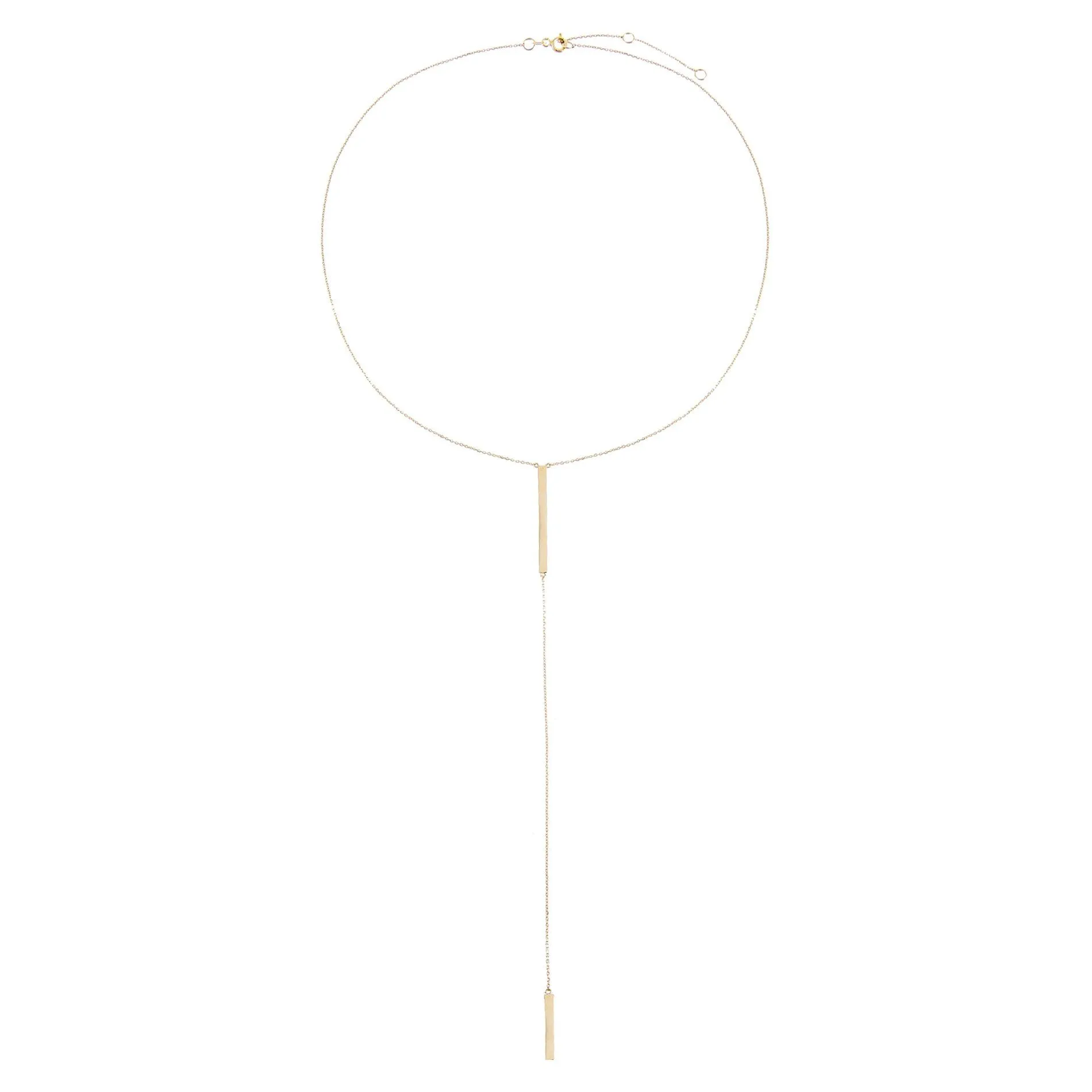 Solid Bars Lariat 14K