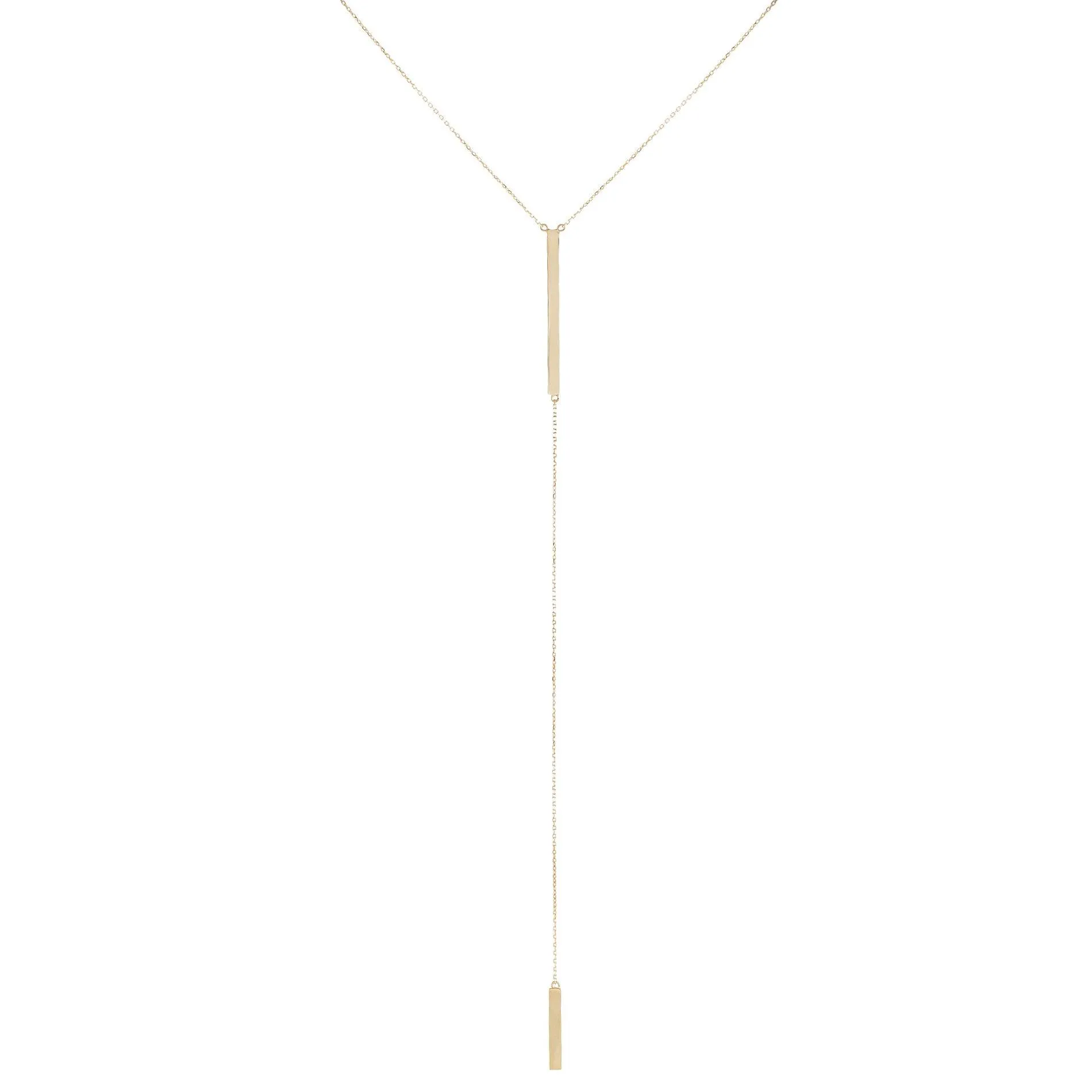 Solid Bars Lariat 14K