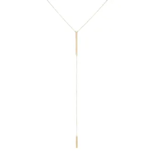 Solid Bars Lariat 14K